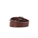 Brown 1 1/2" 3 Part Buckle Leather Belt