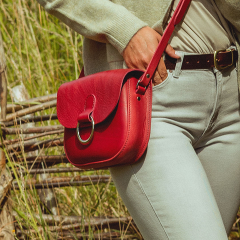 Mini-Belle Burgundy Leather Crossbody Bag