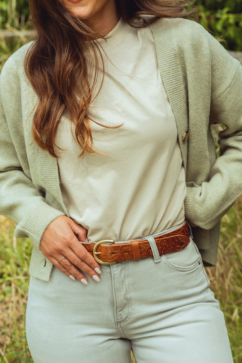 1 1/4" Tooled Tan