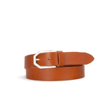 Art Deco 1 1/8" Tan Leather Belt