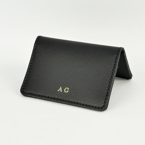 Black Leather Card Holder - Chroma
