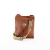 Tan Leather Turnlock Shoulder Bag