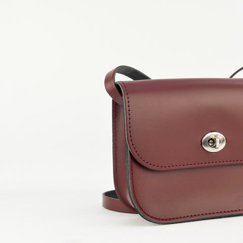 Burgundy Leather Shoulder Bag - Chroma