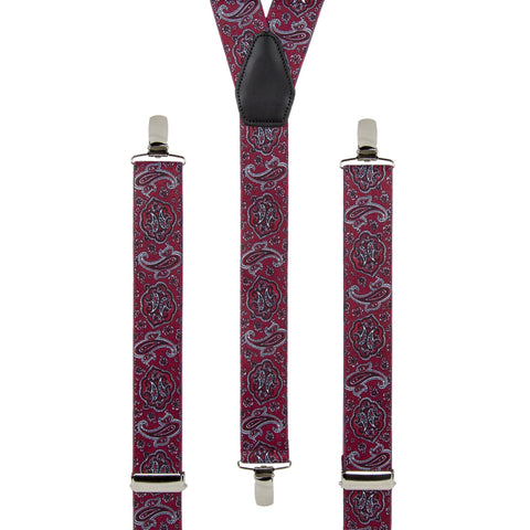 Wine Paisley Trouser Braces