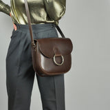 Belle Brown Leather Crossbody Bag