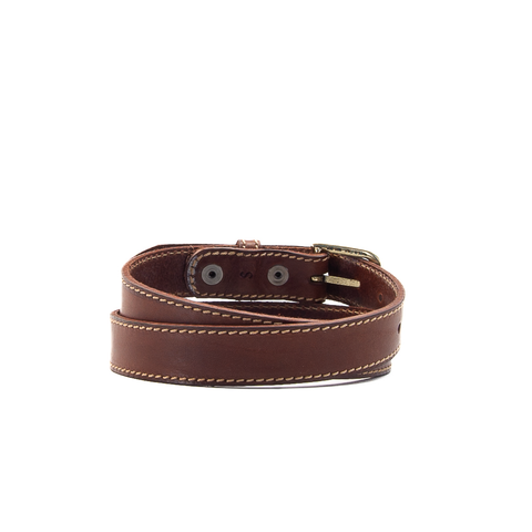 1 1/8" Stitched Brown & Fawn