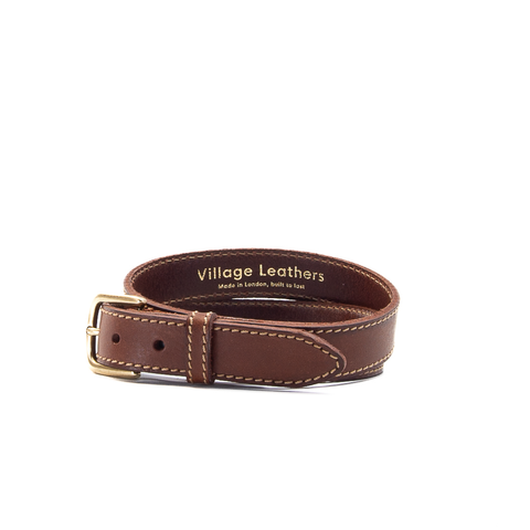 1 1/8" Stitched Brown & Fawn