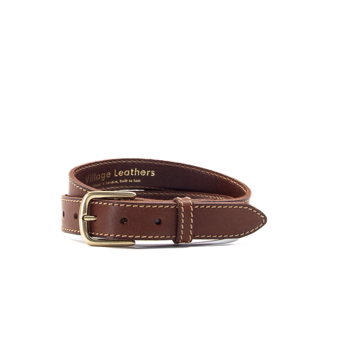 1 1/8" Stitched Brown & Fawn