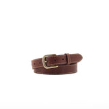Brown and Fawn 1 1/8" Stitched Leather Belt
