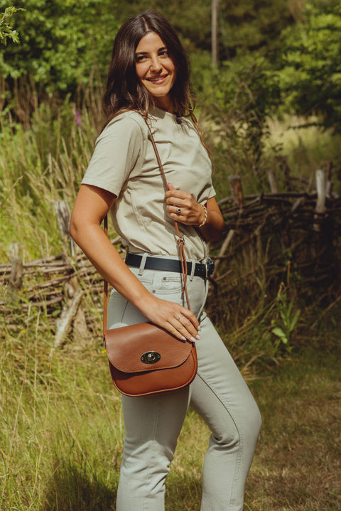 Darcy Tan Leather Shoulder Bag