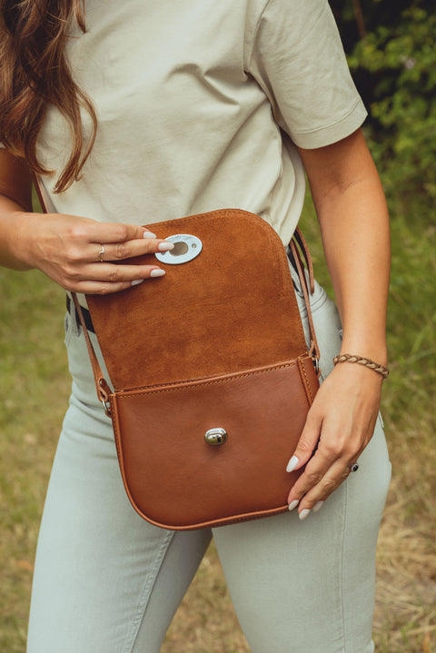 Darcy Tan Leather Shoulder Bag
