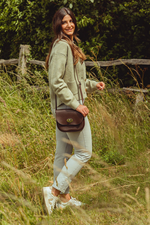 Darcy Brown Leather Shoulder Bag