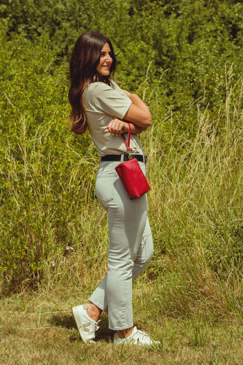 Red Leather Travel Bag - Roam