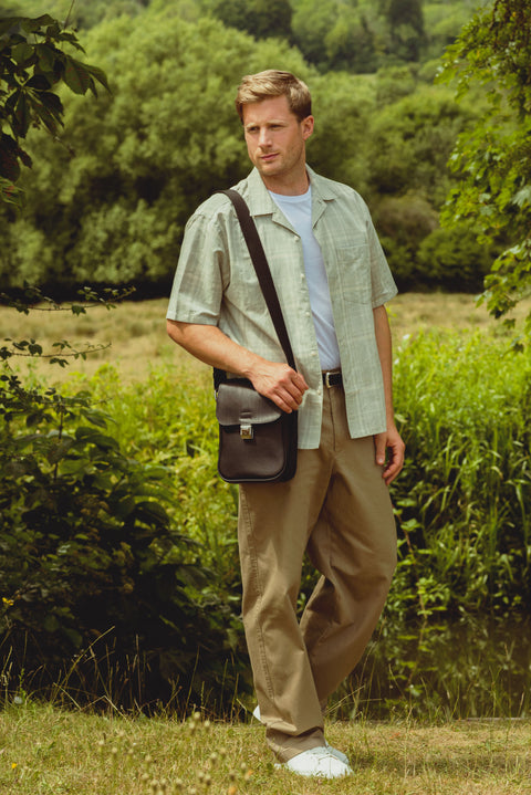 Bennet Black Leather Messenger Bag