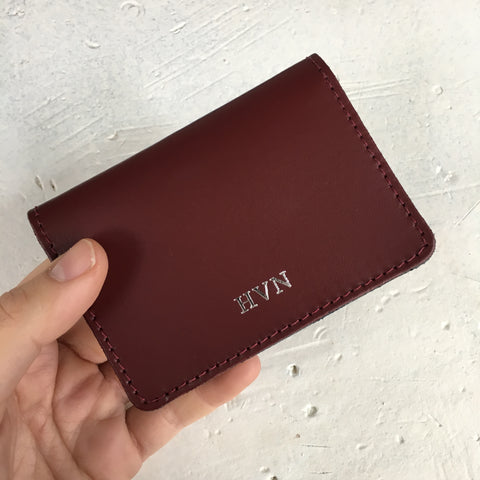 Dark Green Leather Card Holder - Chroma