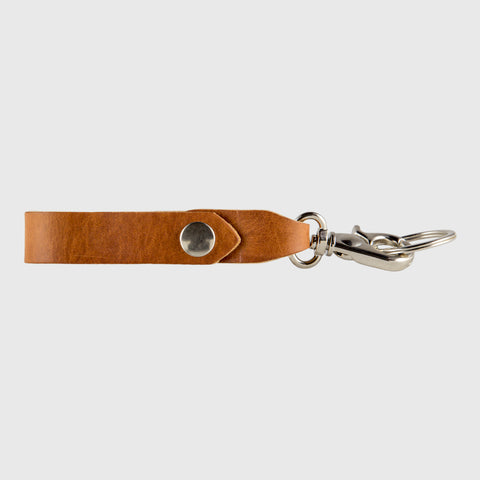 Belt Loop Tan Leather Key Ring