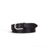 Art Deco 1 1/8" Black Leather Belt