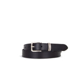 Art Nouveau 1" Black Leather Belt
