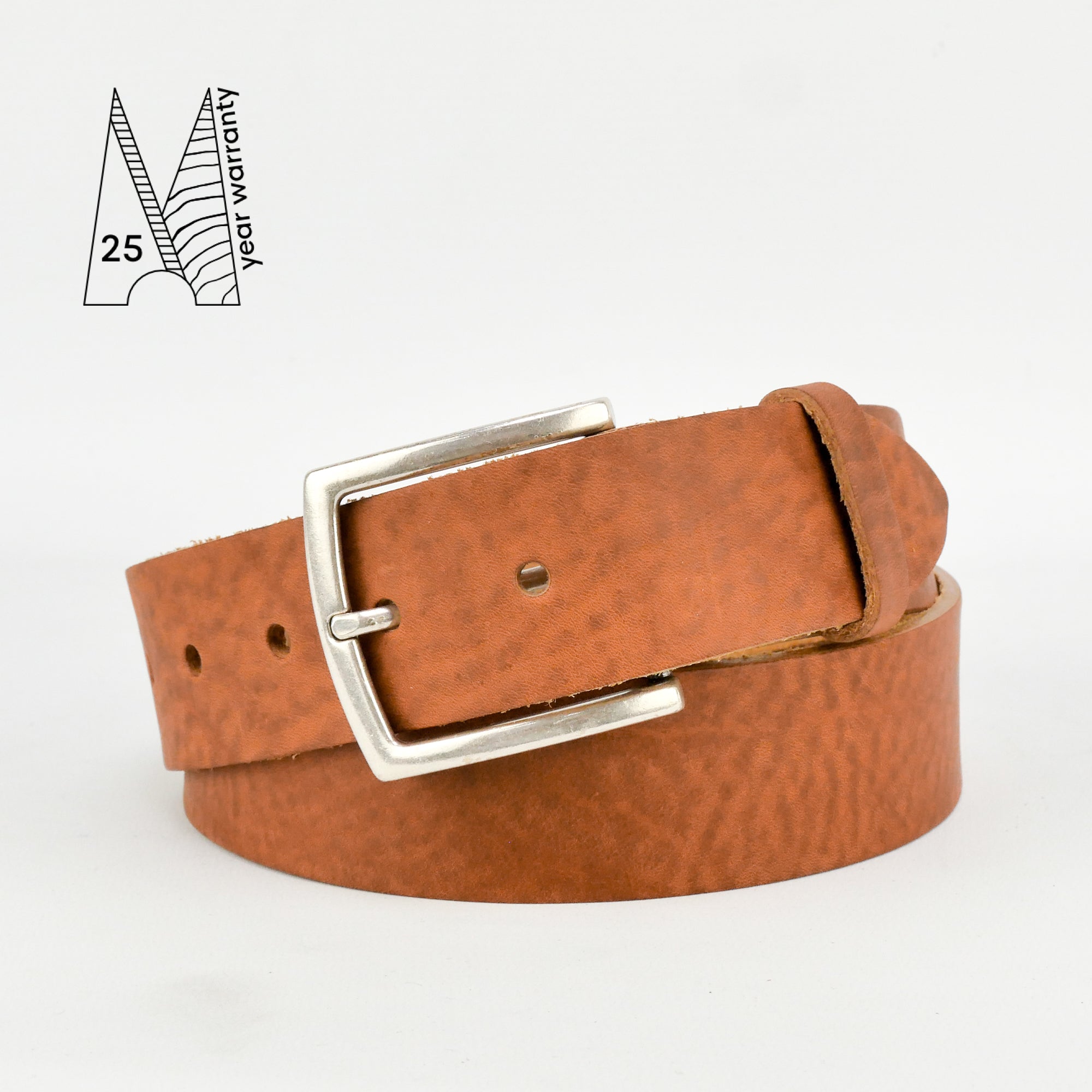 Leather Belt-Standard Natural vegetable-tanned leather belt, 1 1/2