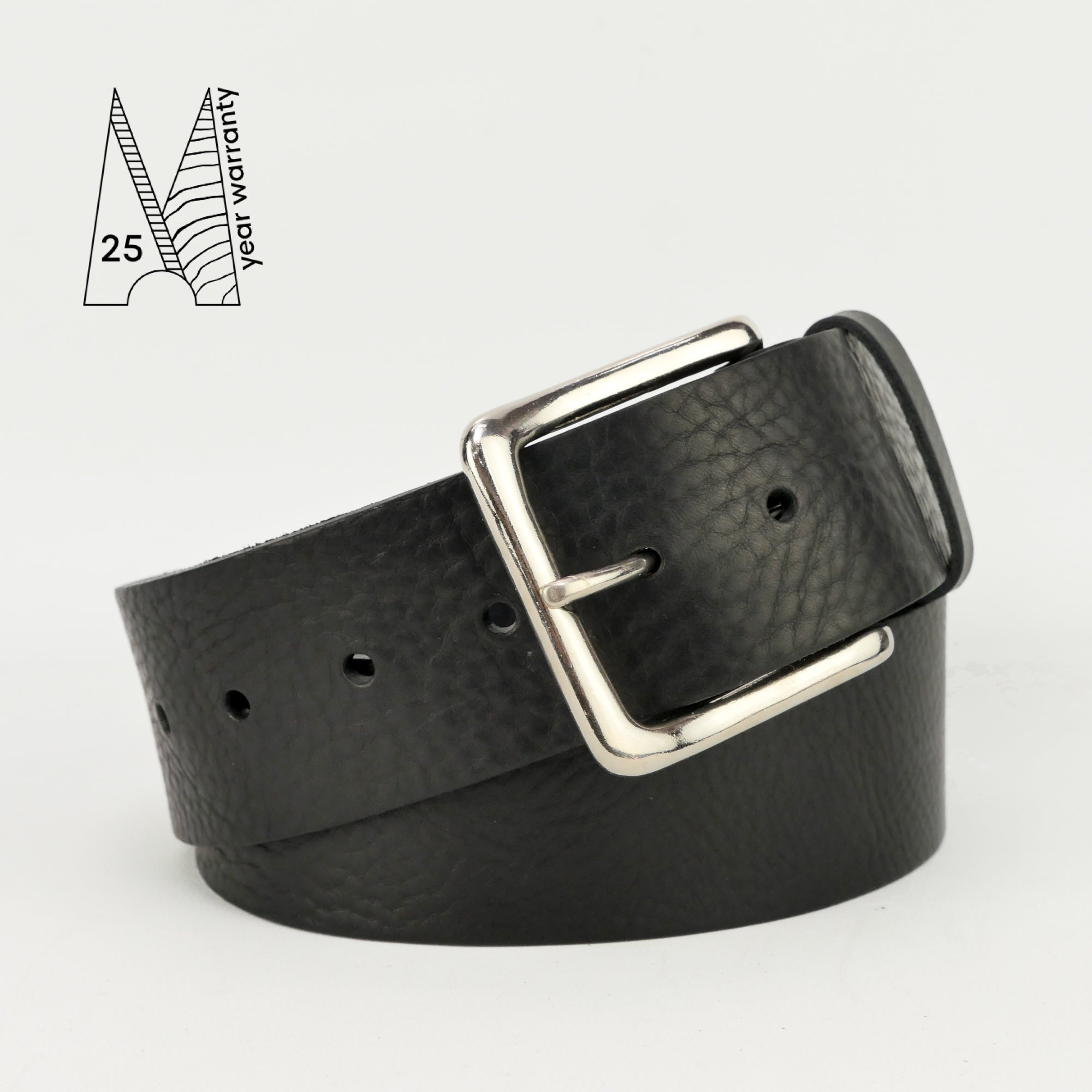 2" Classic Black Leather Belt
