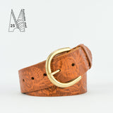 1 3/4" Tooled Classic Tan Leather Belt