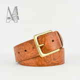 1 3/4" Tooled Classic Tan Leather Belt