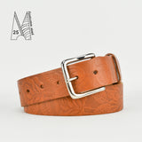 Rose & Leaf Tooled 1 1/2" Tan Classic Belt