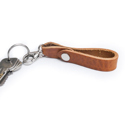 Belt Loop Tan Leather Key Ring
