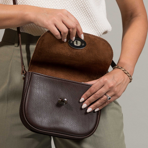 Darcy Brown Leather Shoulder Bag