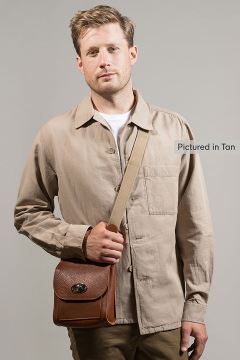 Brown Mini-Turnlock Leather Shoulder Bag