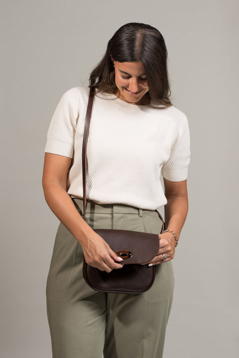 Darcy Brown Leather Shoulder Bag