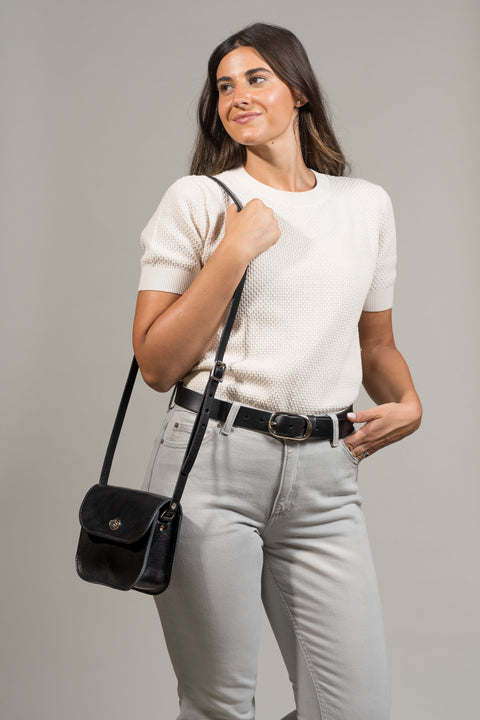 Missouri Black Leather Shoulder Bag