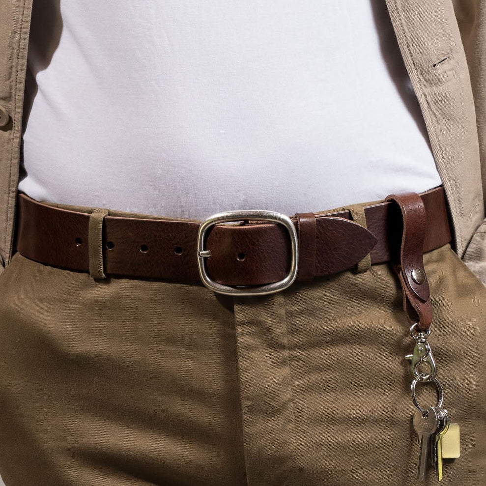 Village Leathers | Handmade in London | Chunky Brown Leather Jeans