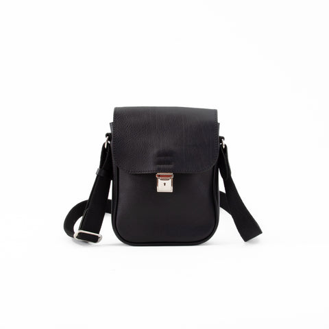 Bennet Black Leather Messenger Bag