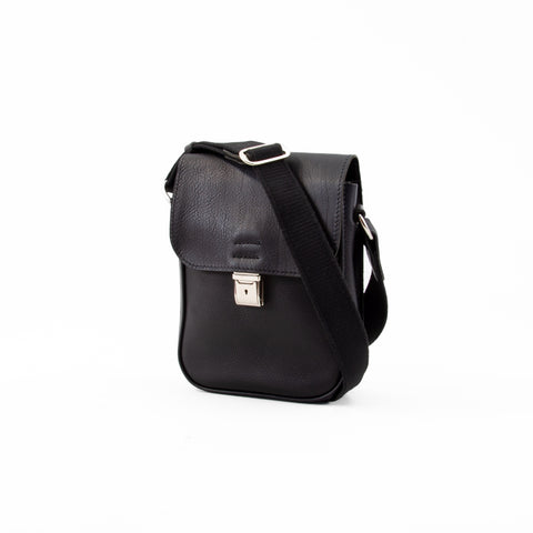 Bennet Black Leather Messenger Bag