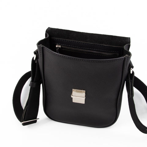 Bennet Black Leather Messenger Bag