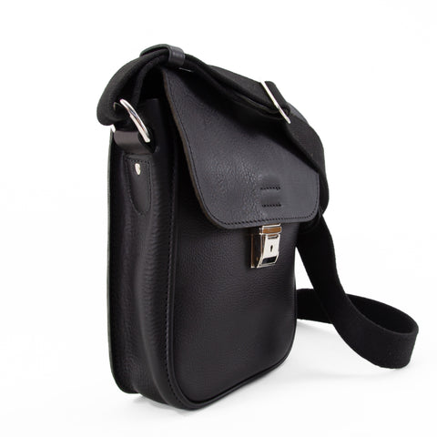 Bennet Black Leather Messenger Bag
