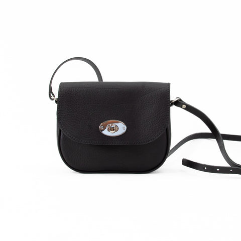 Darcy Black Leather Shoulder Bag