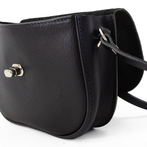 Darcy Black Leather Shoulder Bag