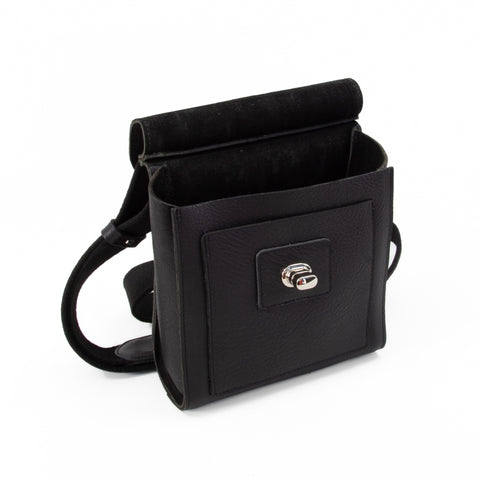 Black Mini-Turnlock Leather Shoulder Bag