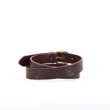 Buckle and Loop 1 1/8" Brown Tooled Leather Belt