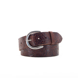 1 3/4" Tooled Classic Brown Leather Belt