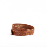 Buckle and Loop 1 1/8" Tan Tooled Leather Belt