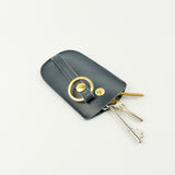Navy Leather Bell Key Holder - Roam