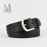 Rose & Leaf Tooled 1 1/2" Black Classic Belt