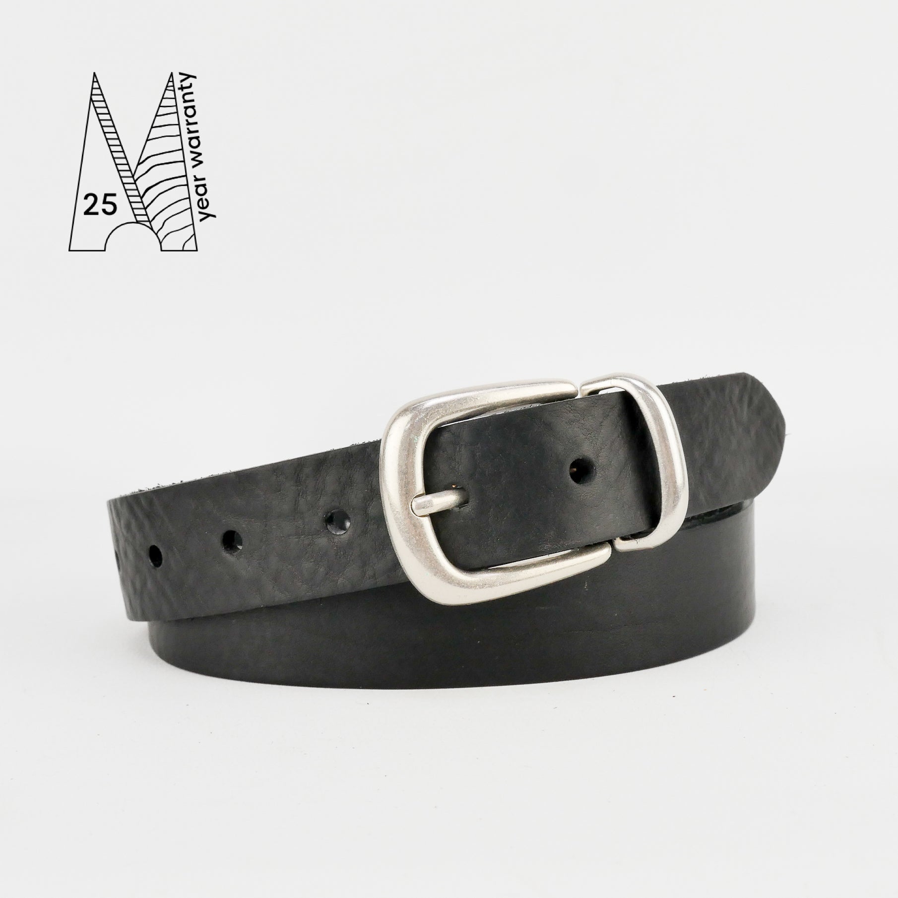 Buckle and Loop 1 1/8" Black Leather Belt