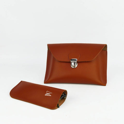 Tan Leather Glasses Case - Chroma