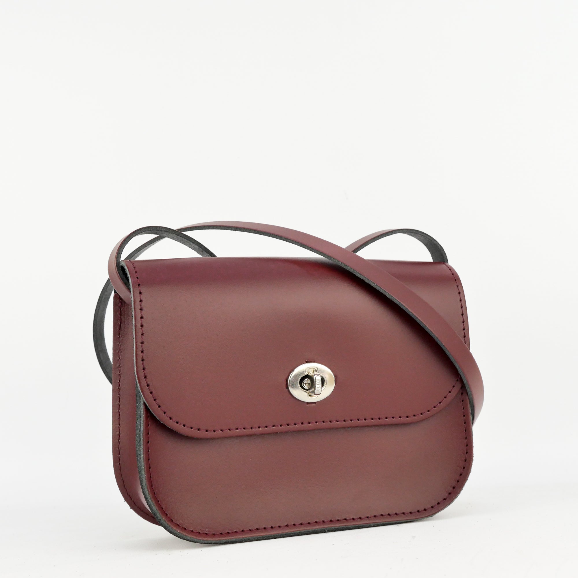 Burgundy Leather Handbag | Handmade Leather Satchel | Cross Body Bag