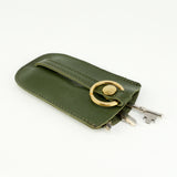 Olive Green Leather Bell Key Holder - Roam