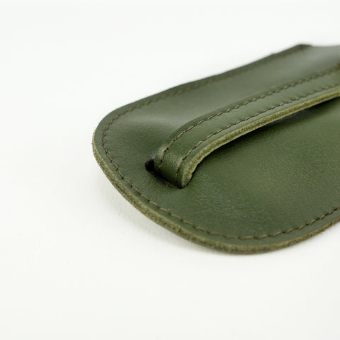 Olive Green Leather Bell Key Holder - Roam